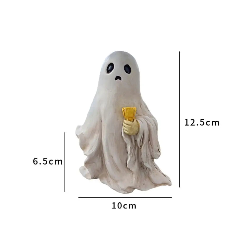 Halloween Ghost Figurine Resin Statue – Spooky Home Decor