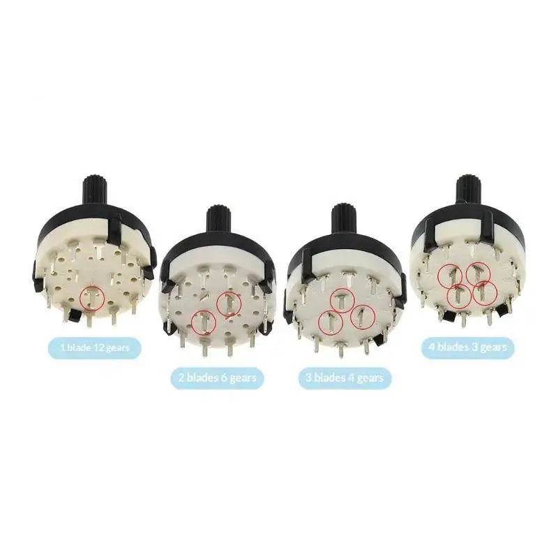 RS26 Rotary Band Selector Switch 1-4 Pole 3-12 Position PCB Mount Rotary Selector Switch Nixie
