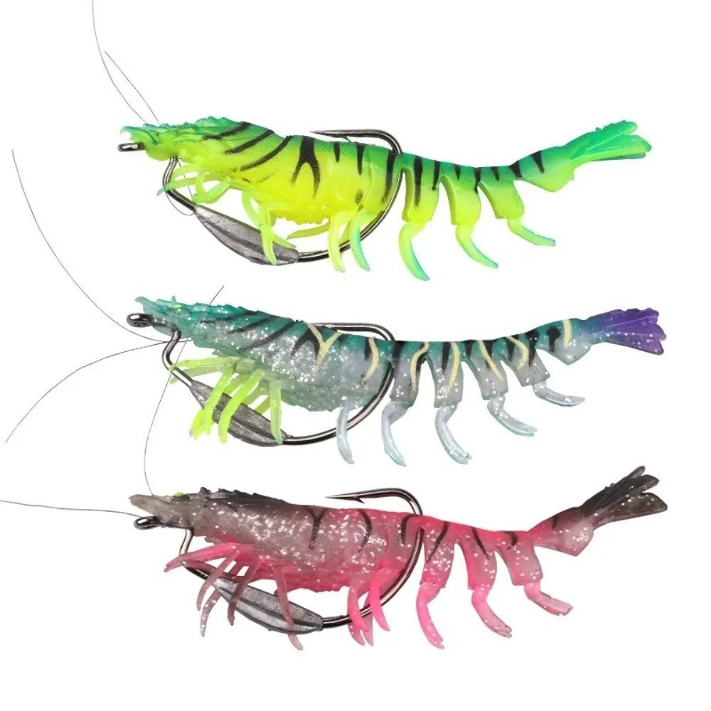 TPE Shrimp Fishing Lure 9.5cm 10g Pre-Rigged Soft Bait