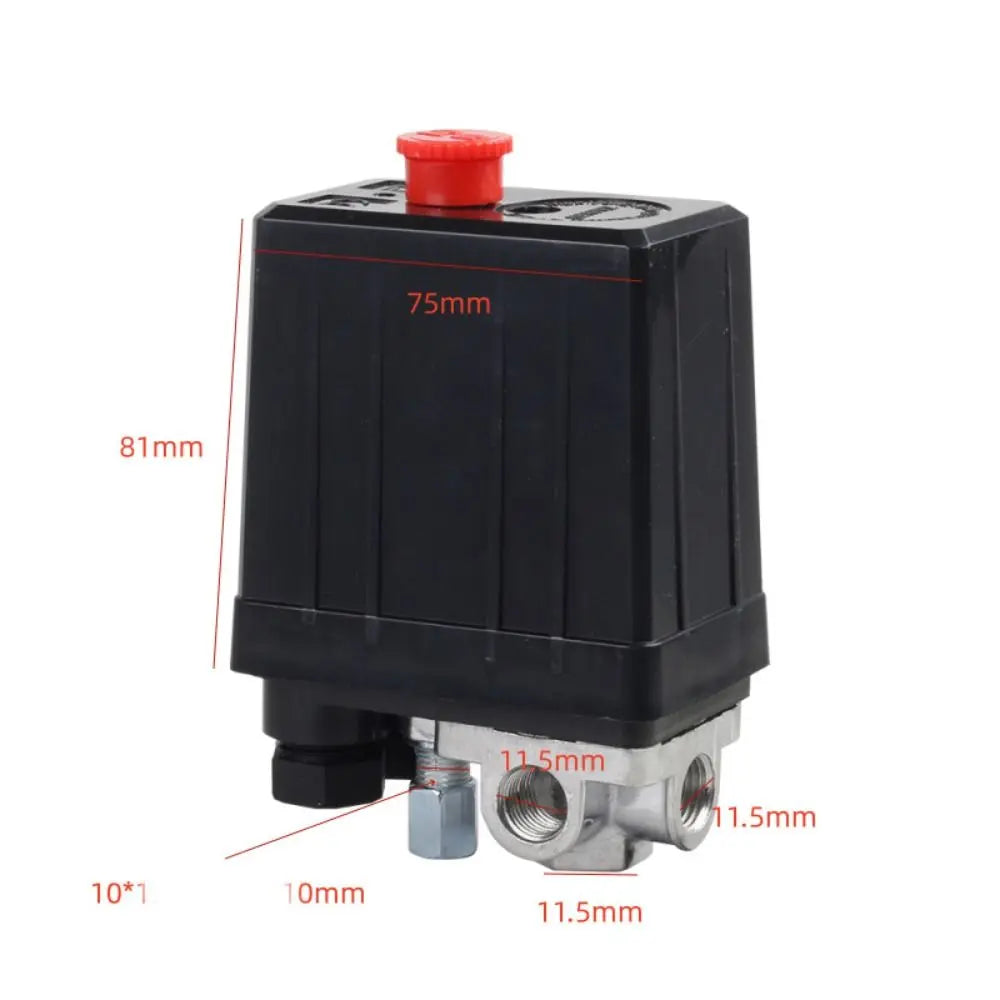 220V Air Compressor Pressure Switch 4-Port 90-120 PSI Control Valve Compressor Pressure Switch Nixie
