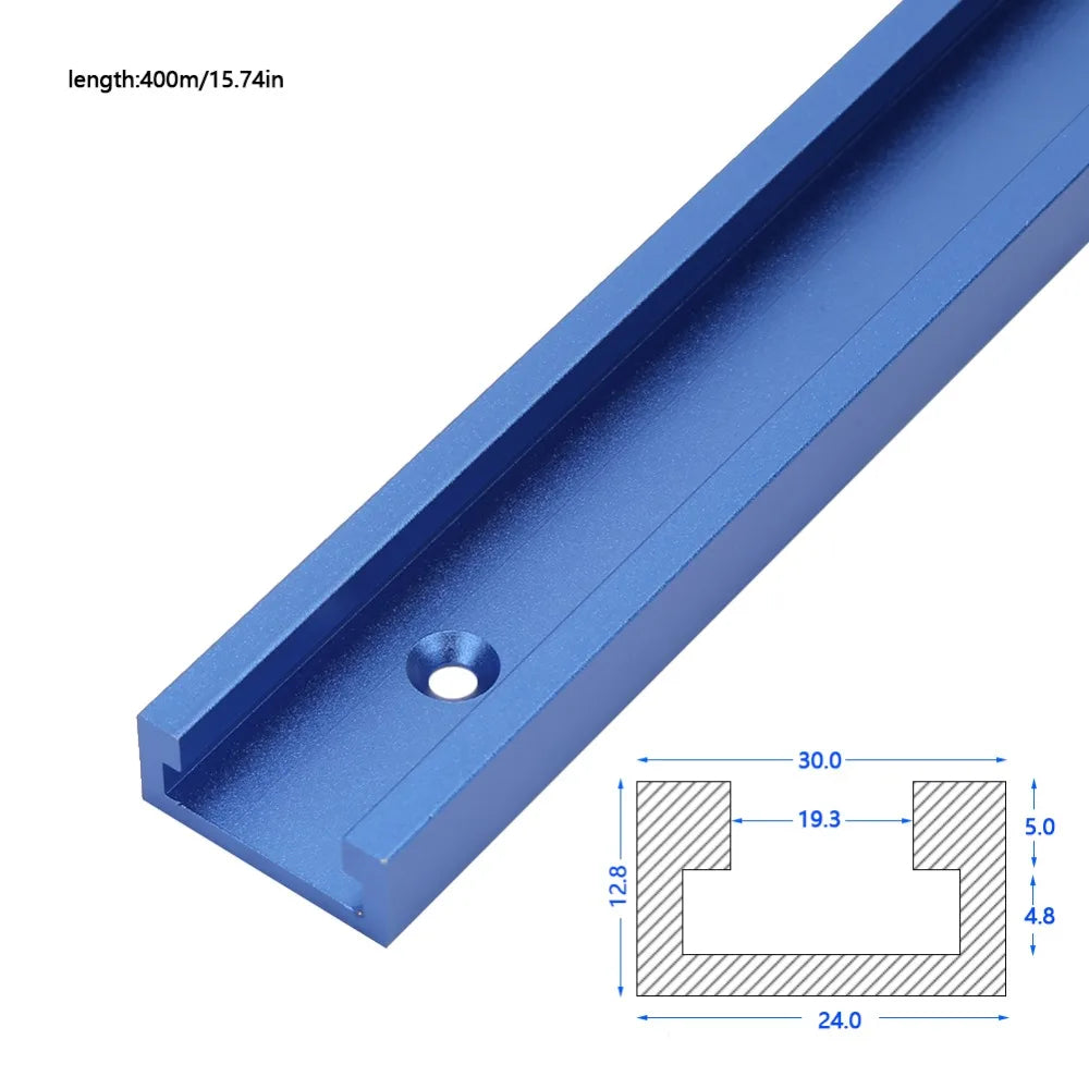 Aluminum T-Track 3/4" 400mm Anodized Blue T-Slot Woodworking