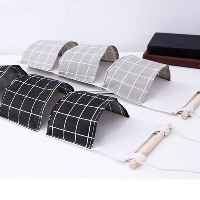 Plaid 3-Pocket Hanging Storage Bag | Wall Door Organizer Hanging Storage Organizer Nixie