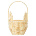Easter Bunny Ears Woven Basket with Handle | Gift Organizer Woven Gift Basket Nixie YELLOW