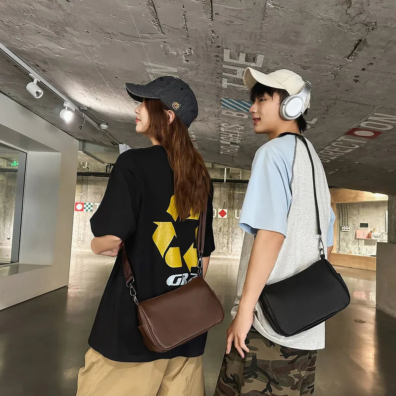 Retro Pillow Crossbody Bag | Unisex Patent Leather Shoulder Bag Crossbody Shoulder Bag Nixie