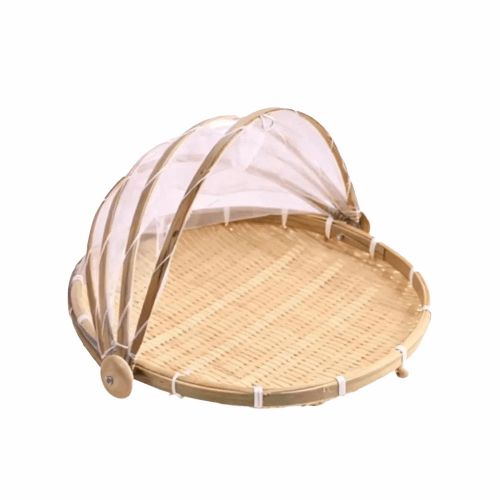 Bamboo Food Cover Basket with Anti-Mosquito Net | 3 Sizes Food Cover Basket Nixie