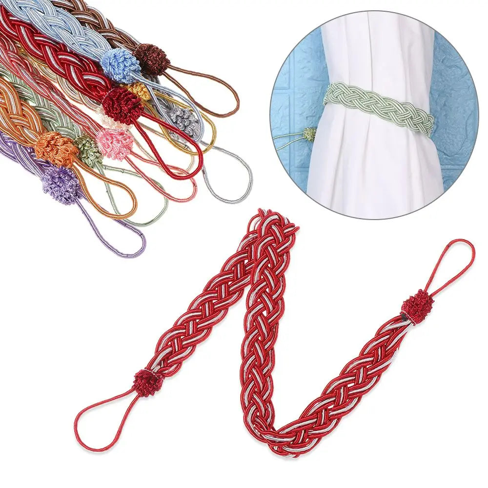 Braided Satin Curtain Tie Backs – Modern Rope Holdbacks 1 Pair Curtain Tie Backs Nixie