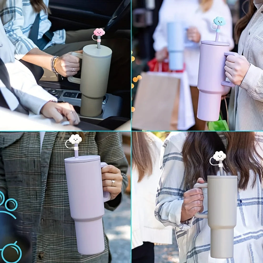 2pcs Kawaii Silicone Straw Tip Covers for Stanley 30 & 40oz Straw Tip Covers Nixie