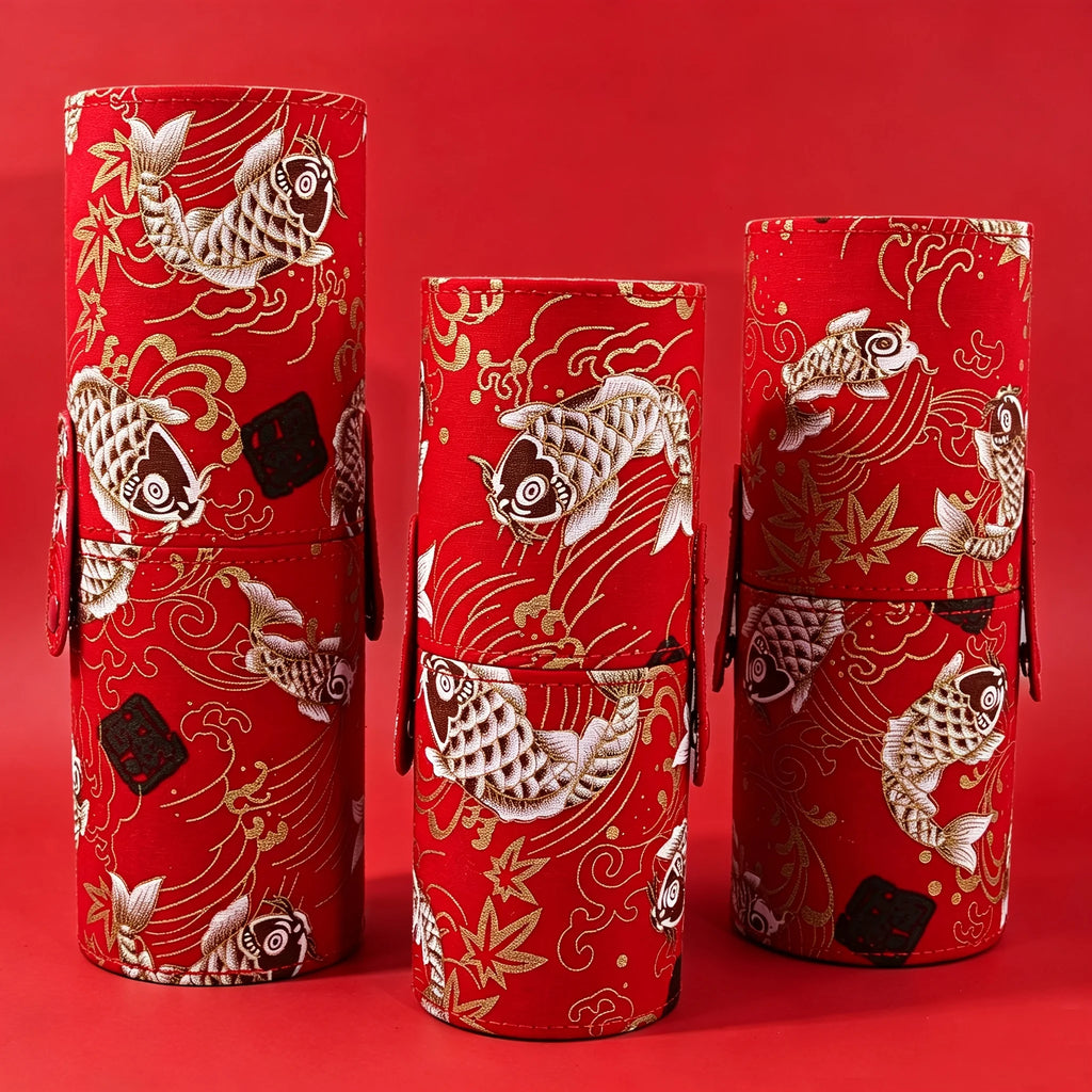Koi Print Makeup Brush Holder – Portable Cylinder Organizer Makeup Brush Holder Nixie