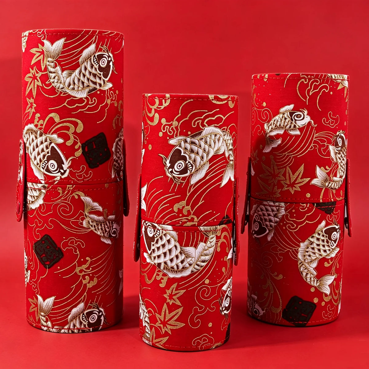 Koi Print Makeup Brush Holder – Portable Cylinder Organizer Makeup Brush Holder Nixie