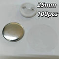 100 Sets Blank Tinplate Button Badges 25/32/44/58mm DIY Badge Making Supplies Nixie 25mm