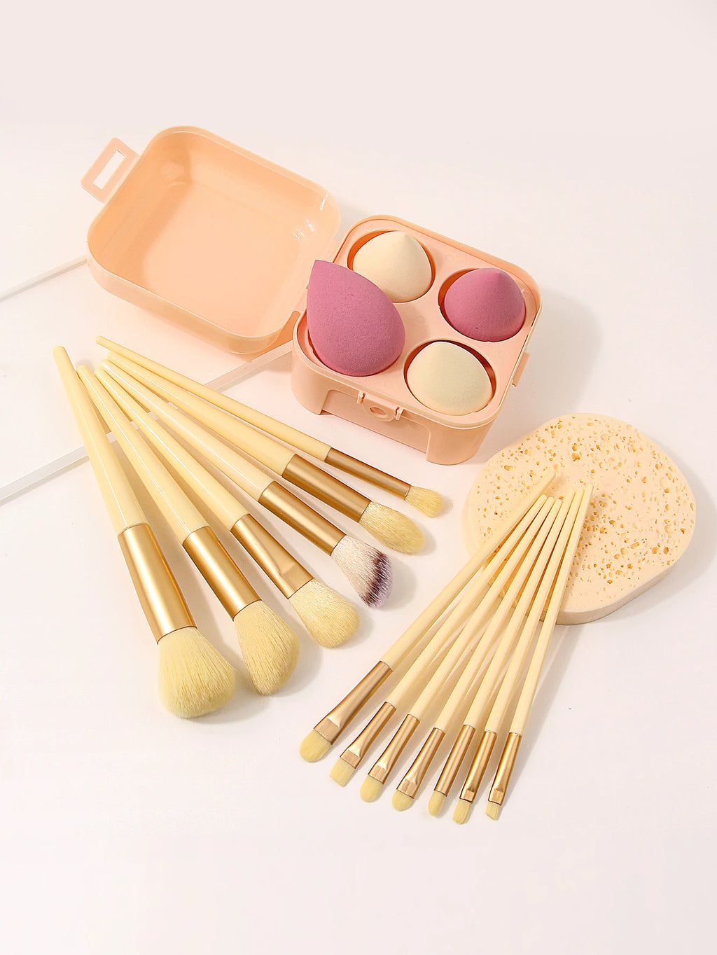18-Pc Professional Makeup Brush & Sponge Set with Storage Box Makeup Tool Set Nixie