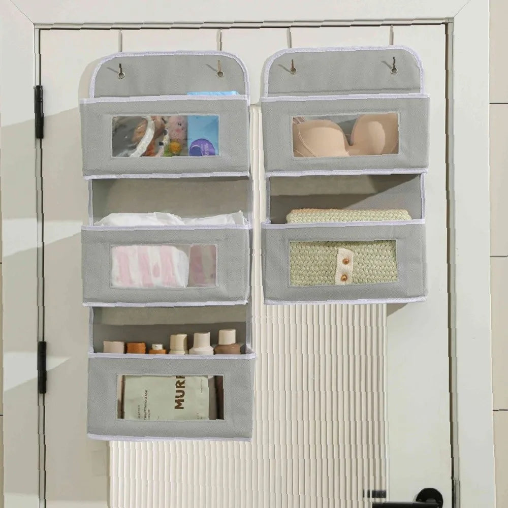 3/4/5 Tier Over Door Organizer with Clear PVC Pockets Over Door Organizer Nixie