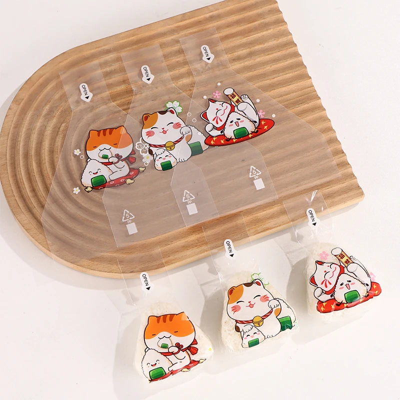 50/100Pcs Japanese Onigiri Triangle Rice Ball Packaging Bags Food Packaging Bags Nixie