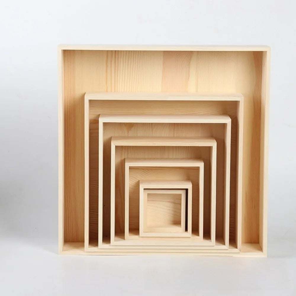 Portable Square Wooden Storage Box – DIY Paintable Organizer