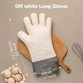 Silicone Oven Gloves | Heat Resistant BBQ & Baking Mitts Silicone Oven Gloves Nixie Long - white