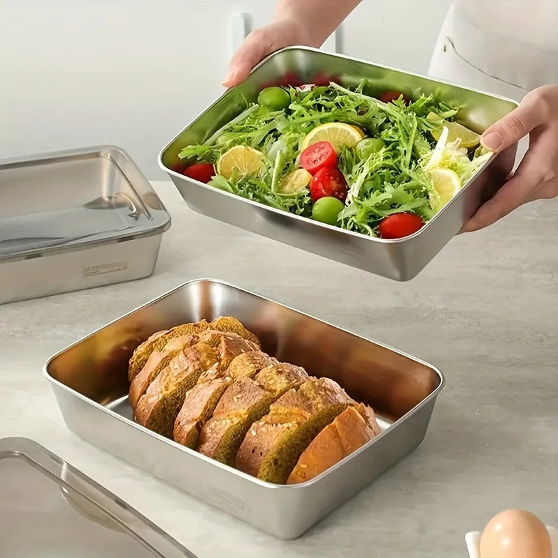 Stainless Steel Food Containers with Lids – Stackable Meal Prep Set