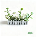 Mini Artificial Potted Flower with Fence – Dollhouse Miniature Dollhouse Miniature Prop Nixie White