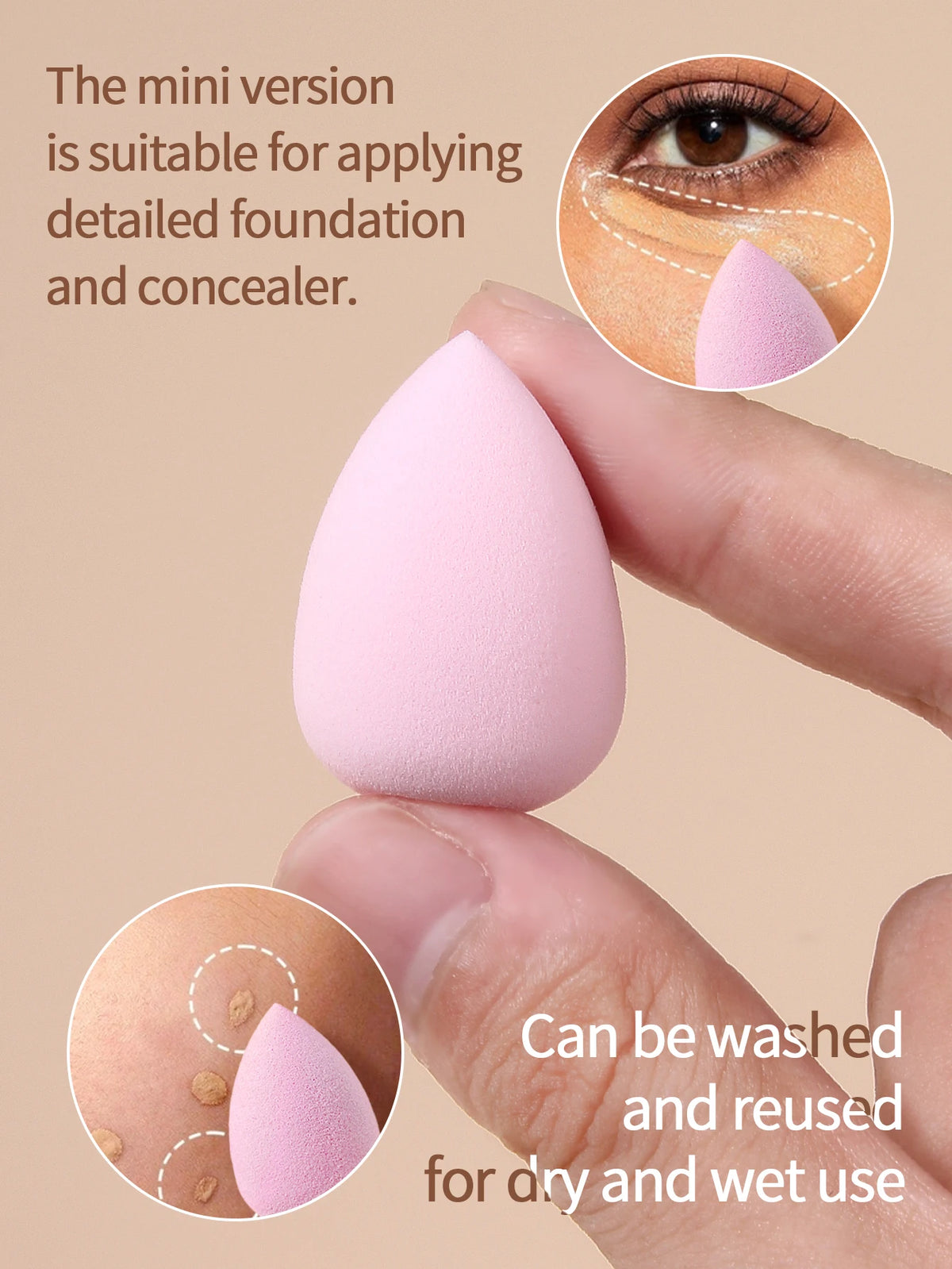 Mini Makeup Sponge Set – Soft Blender for Foundation & Concealer