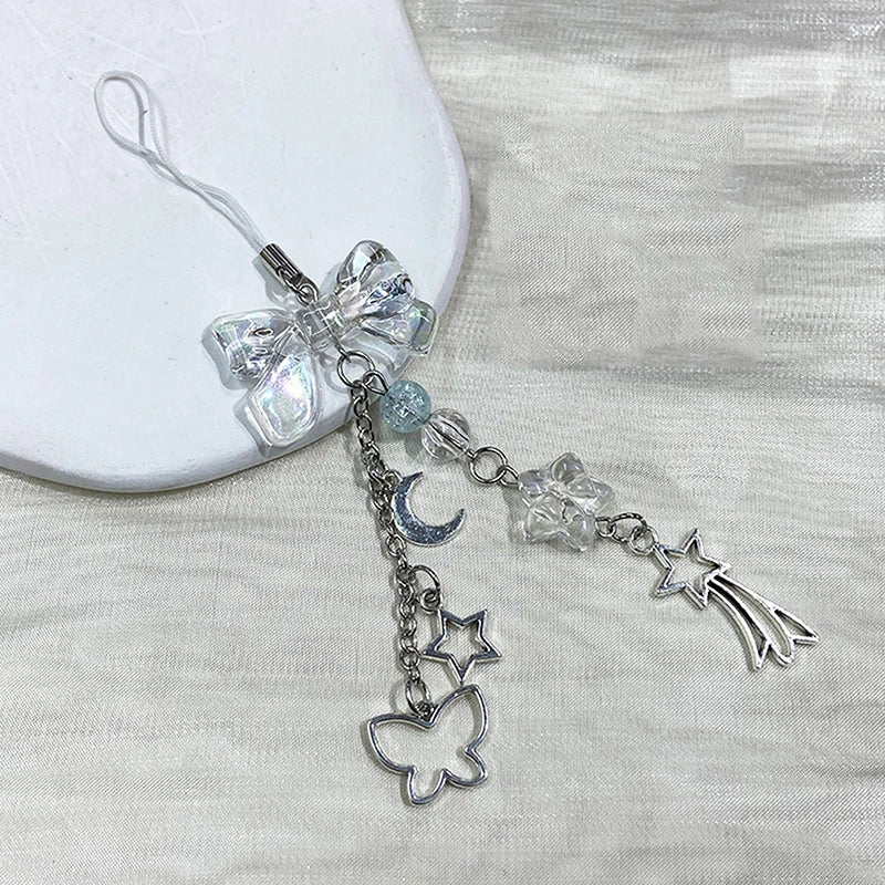 Butterfly Bead Phone Lanyard Y2K Keychain Charm Pendant Phone Lanyard Charm Nixie A5