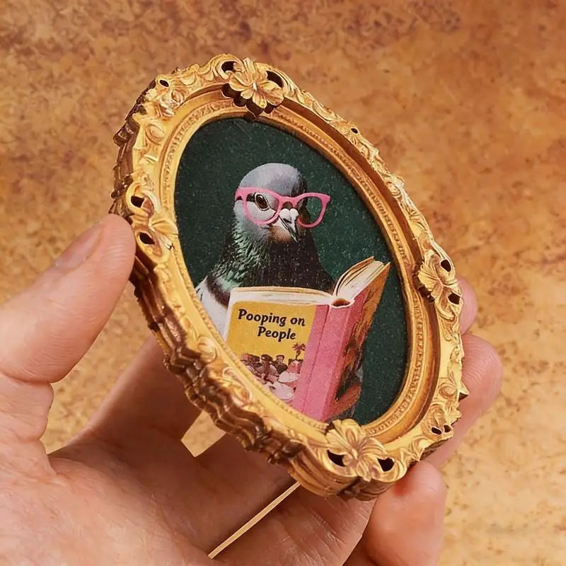 Wooden Reading Pigeon Magnetic Fridge Sticker – Home Decor Decorative Fridge Magnet Nixie