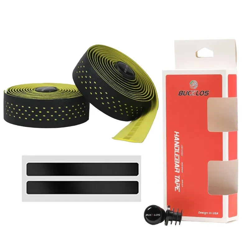 BUCKLOS Bike Handlebar Tape – Breathable PU+EVA Bar Wrap Bicycle Handlebar Tape Nixie YELLOW