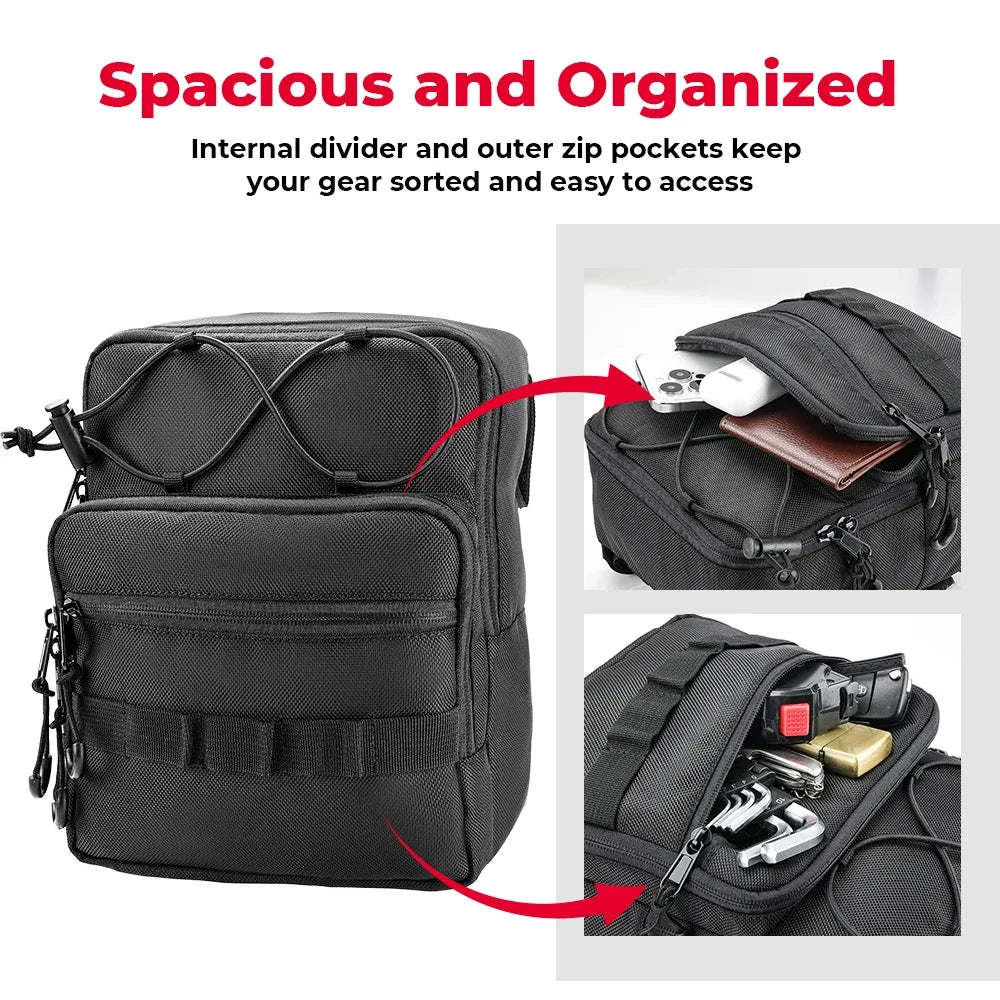 KEMITOUR 6L Motorcycle Handlebar Bag – Universal Fit Motorcycle Handlebar Bag Nixie