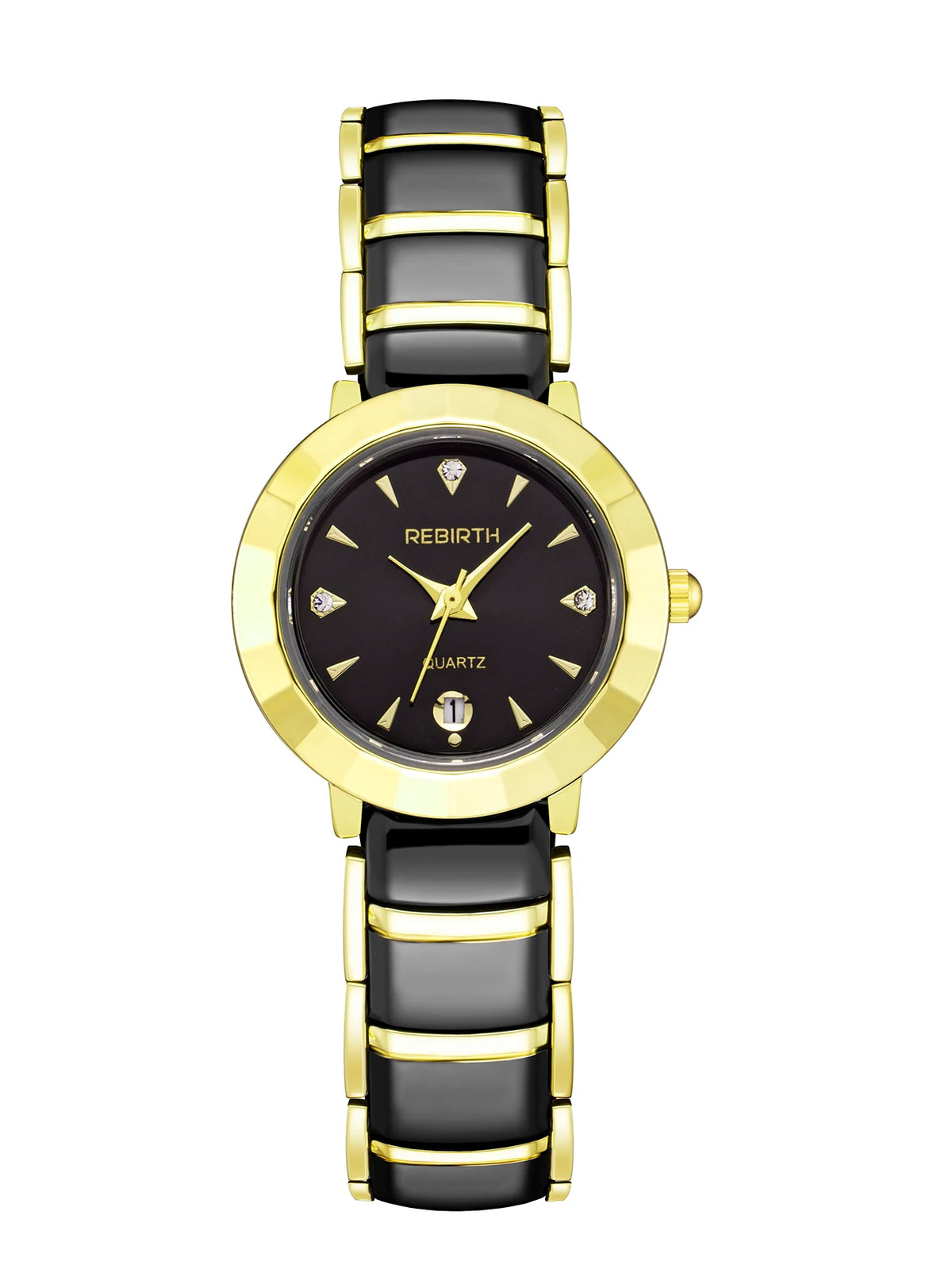 REBIRTH Women's Quartz Watch – Stainless Steel, Water-Resistant Women's Quartz Watch Nixie Gold