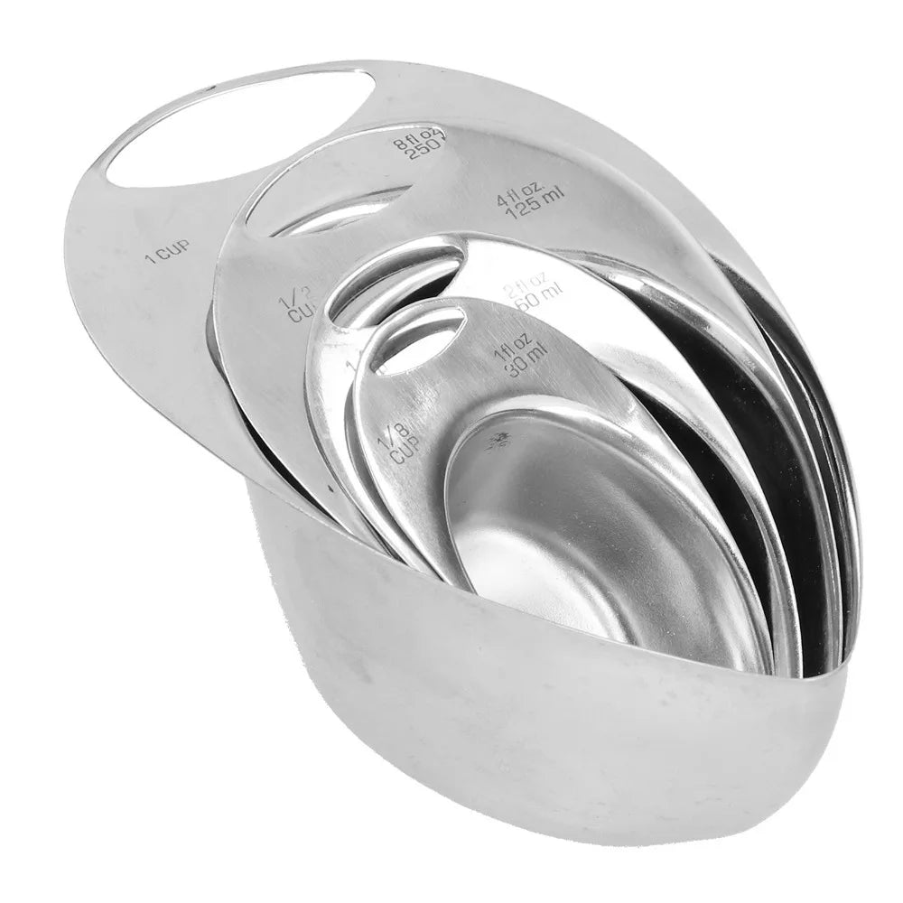 4-Piece Stainless Steel Measuring Cup Set – Mirror Polished Measuring Cup Set Nixie Brown