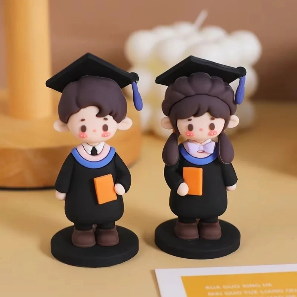 3D Graduation Cake Topper Cartoon Figurine – Boy & Girl Cake Topper Figurine Nixie