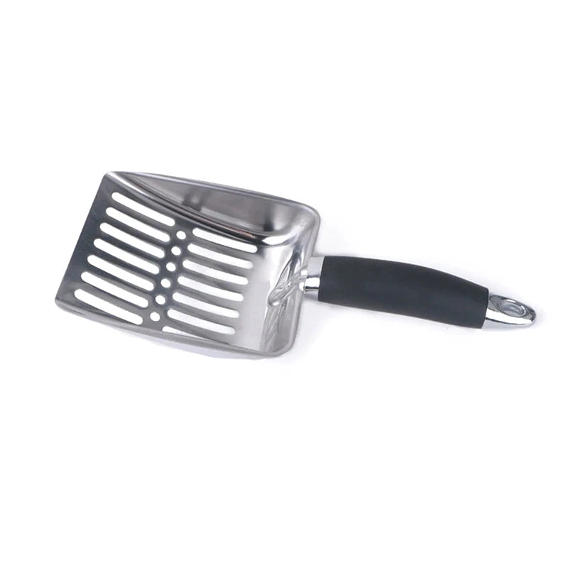 Stainless Steel Cat Litter Scoop – Long Handle Pet Cleaning Tool Cat Litter Scoop Nixie Silver