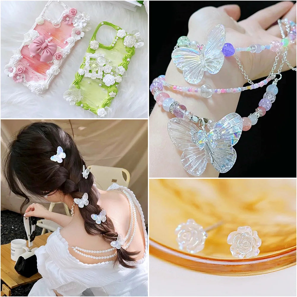 20g Acrylic Butterfly Flower Flatback Cabochons for DIY Crafts Craft Cabochons Nixie