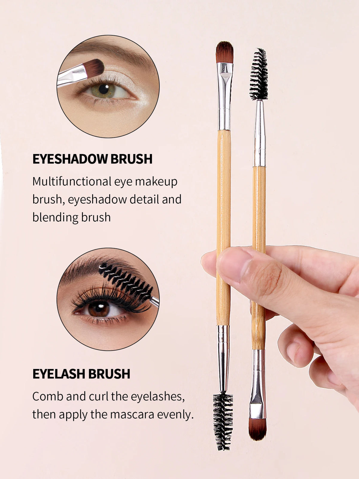 5-Piece Makeup Brush Set – Eyebrow, Spoolie & Concealer Makeup Brush Set Nixie