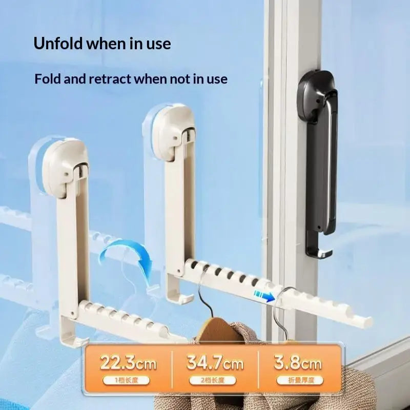 Folding Wall-Mounted Drying Rack – No-Drill Suction Cup