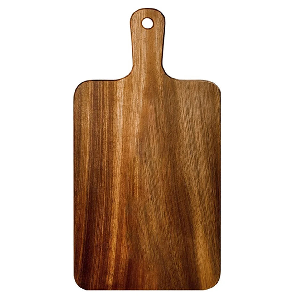 Acacia Wood Cutting & Serving Board with Handle | Charcuterie Wood Cutting Board Nixie L