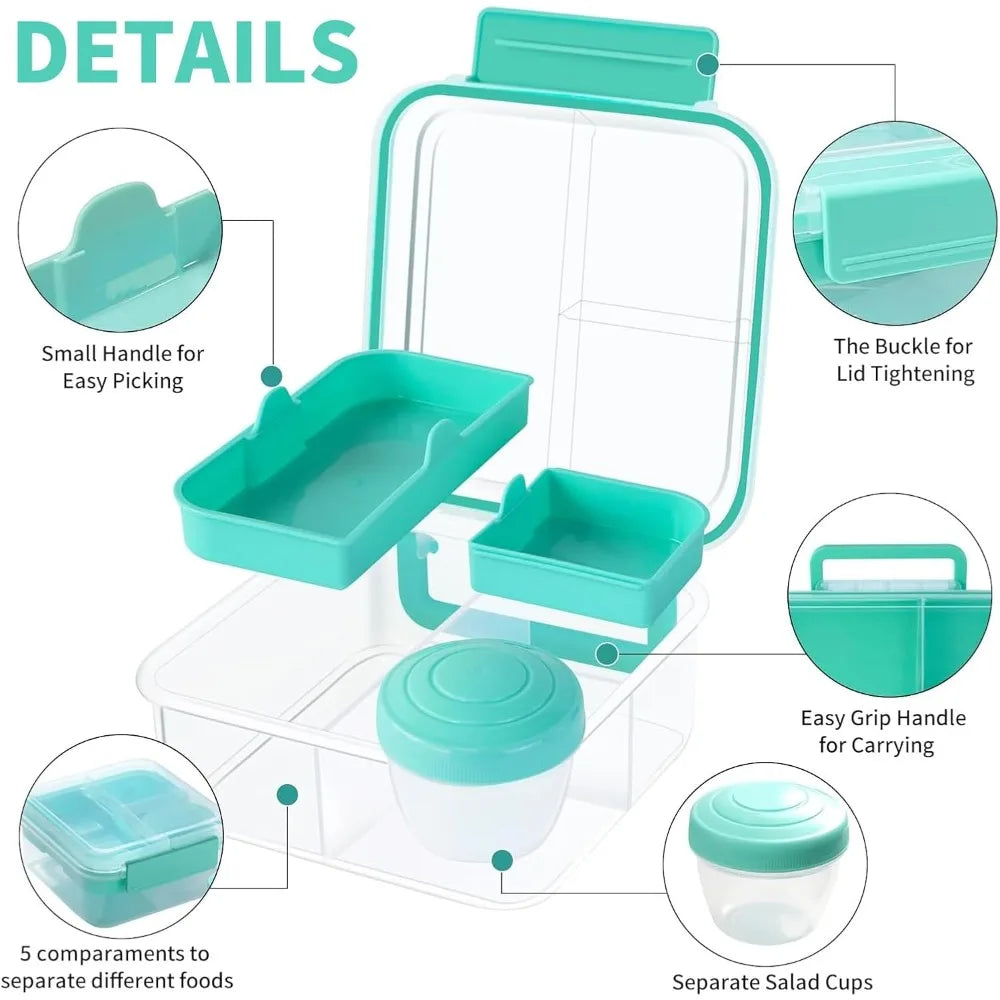 Portable Divided Lunch Box – Salad & Meal Container Divided Lunch Box Nixie
