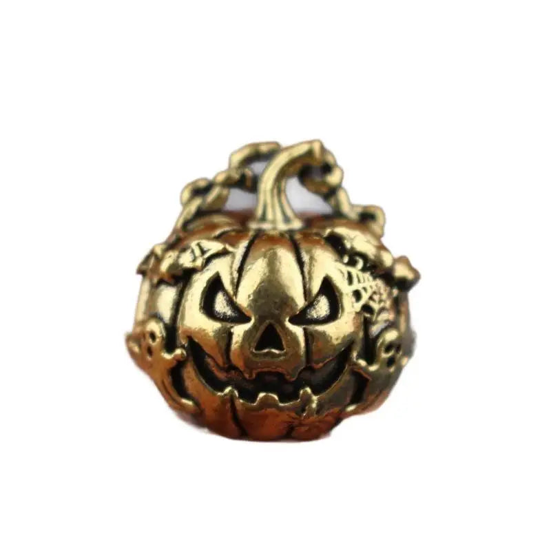 Vintage Brass Halloween Pumpkin Charm Pendant | DIY Keychain Craft Charm Pendant Nixie