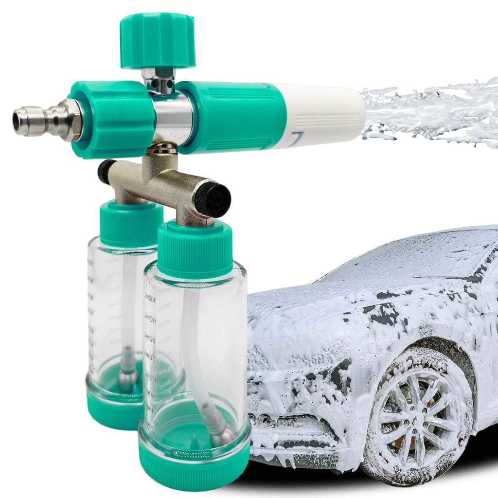 VKTECH 100ML Dual-Kettle Snow Foam Lance Car Wash Sprayer Foam Spray Lance Nixie