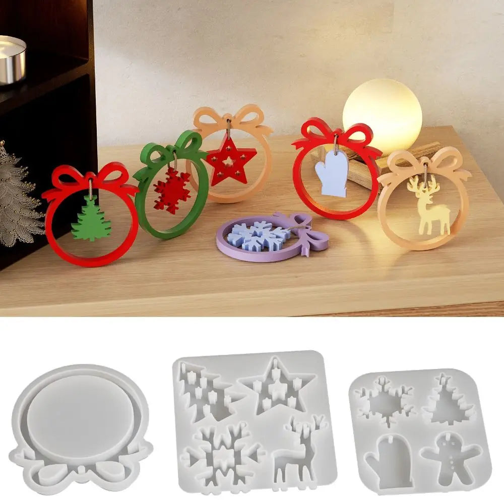 Christmas Silicone Mold – Resin Gypsum Snowflake & Elk DIY Craft Silicone Craft Mold Nixie