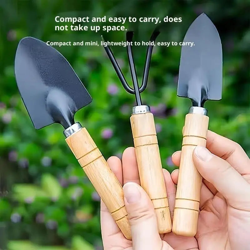 3-Piece Mini Garden Tool Set – Shovel, Trowel & Rake Mini Garden Tool Set Nixie