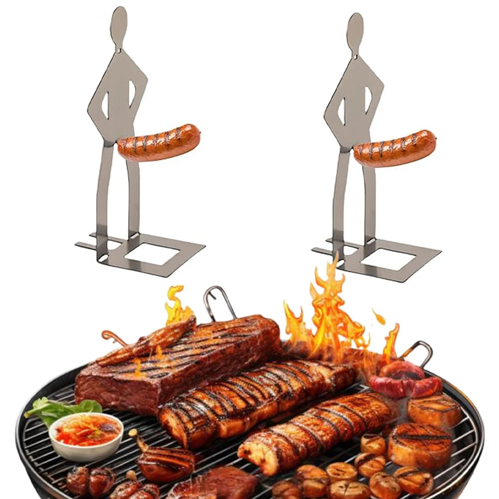 Stainless Steel BBQ Sausage Rack | Novelty Hot Dog Grill BBQ Grill Rack Nixie
