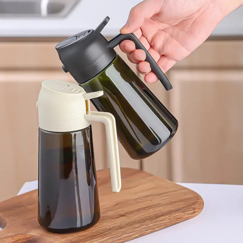 2-in-1 Glass Olive Oil Spray & Pour Bottle | Dark Mist Sprayer Oil Spray Bottle Nixie