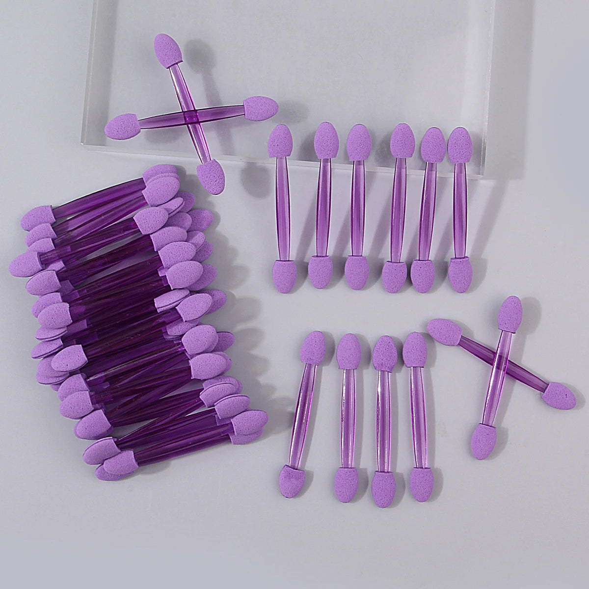 50pcs Double-Headed Sponge Eyeshadow Applicator Sticks | Reusable Eyeshadow Applicator Nixie