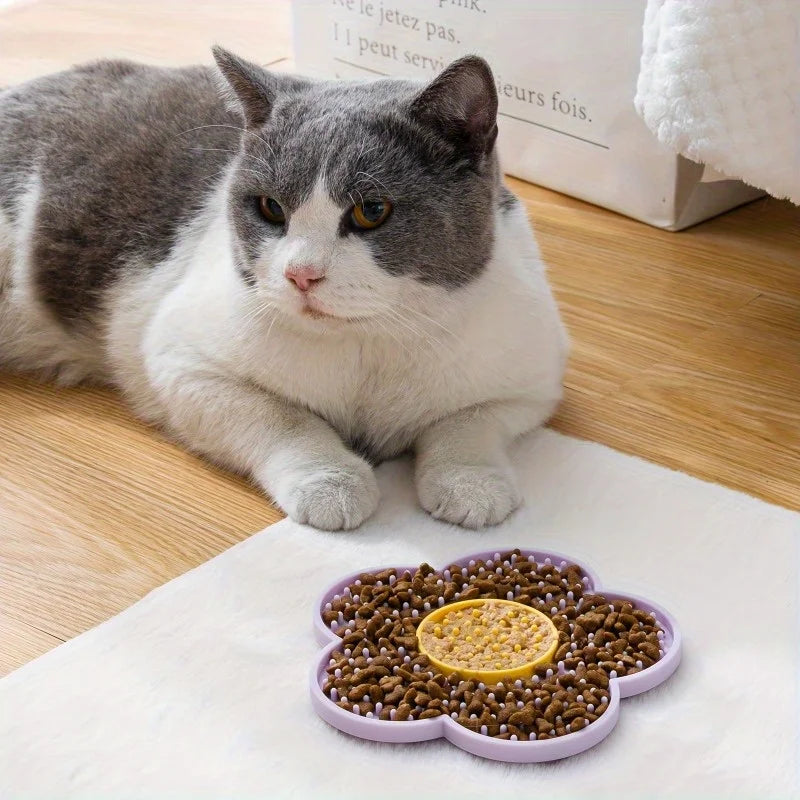 Flower Lick Mat for Dogs & Cats – Silicone Slow Feeder Pad Pet Slow Feeder Mat Nixie