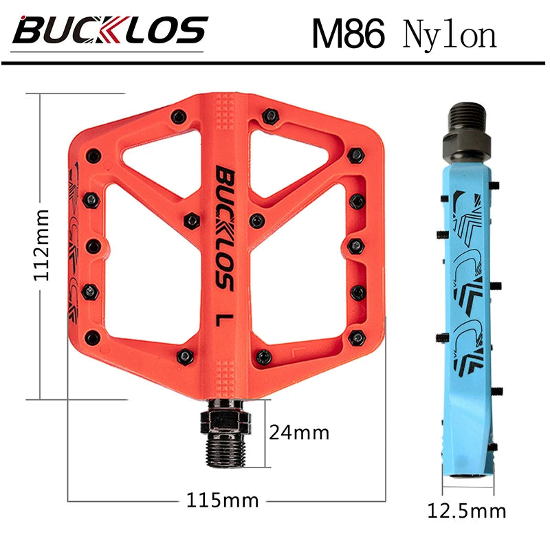 BUCKLOS Flat Bike Pedals DU Bearing MTB BMX Anti-Slip Platform Flat Bike Pedals Nixie