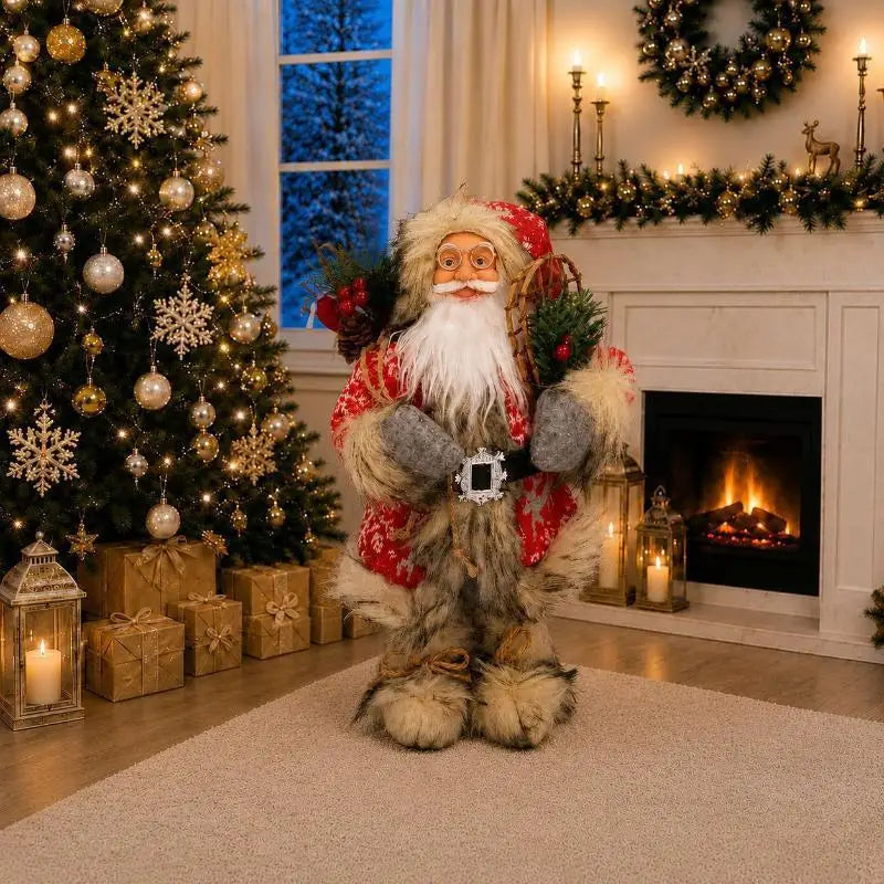 Santa Claus Standing Figurine – 12" Christmas Décor Ornament