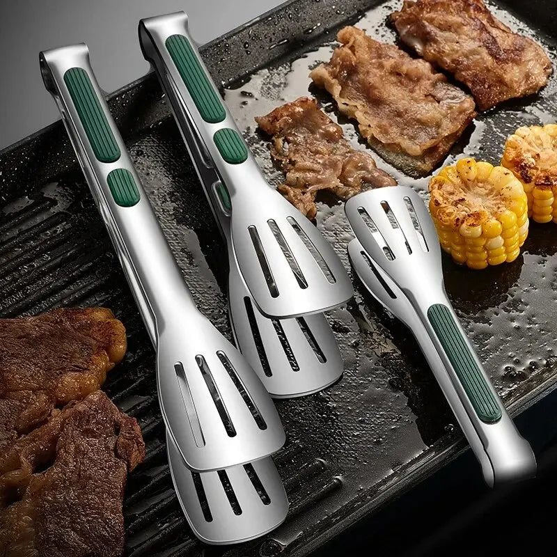 Non-Slip Stainless Steel Food Tongs – BBQ, Salad & Buffet Kitchen Food Tongs Nixie