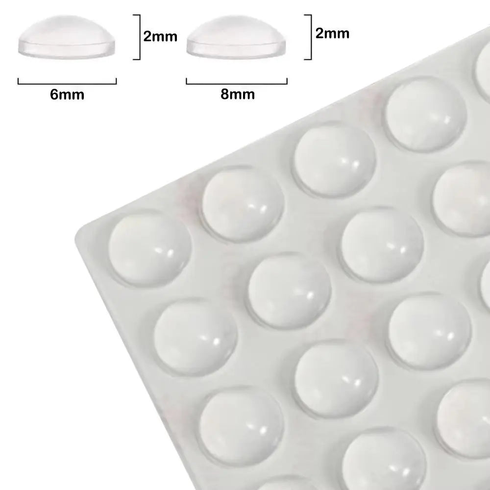 Clear Self-Adhesive Silicone Cabinet Door Bumpers – 100 Pack