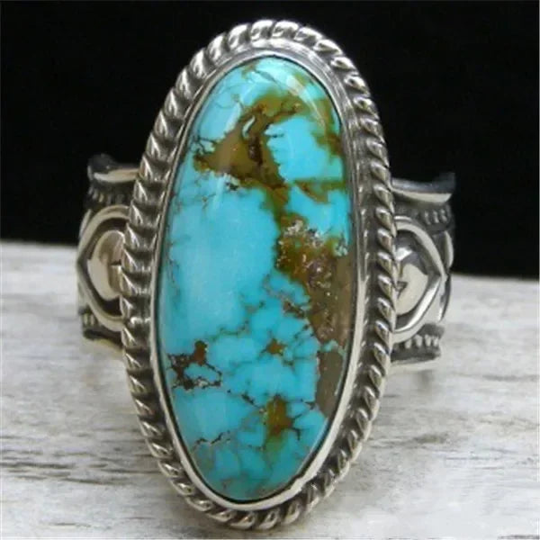 Antique Silver Turquoise Fashion Ring – Sizes 6-10 Fashion Ring Nixie
