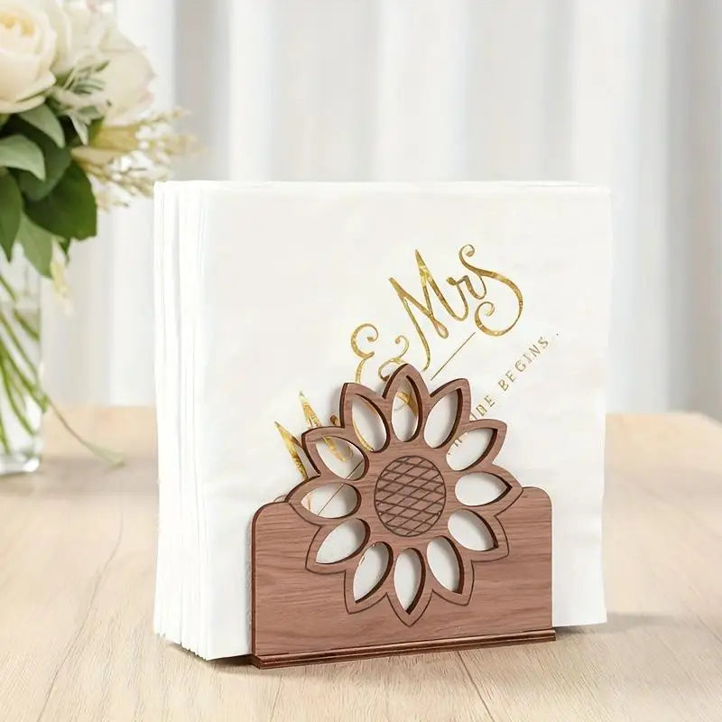 Wooden Sunflower Napkin Holder – Farmhouse Table Decor Napkin Holder Nixie