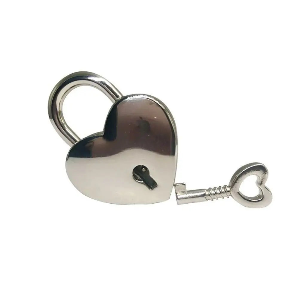 Vintage Heart Shape Mini Padlock – Antique Style Jewelry Box Lock Decorative Mini Padlock Nixie